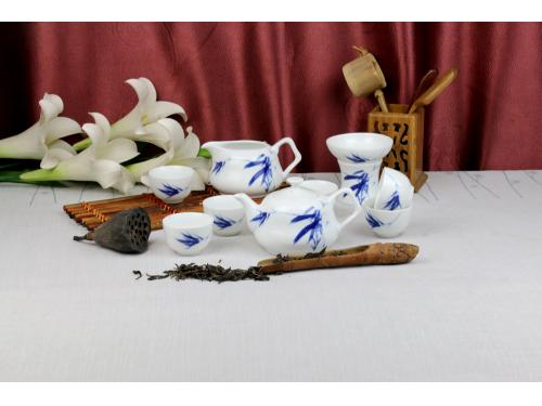 8头釉中彩茶具-竹