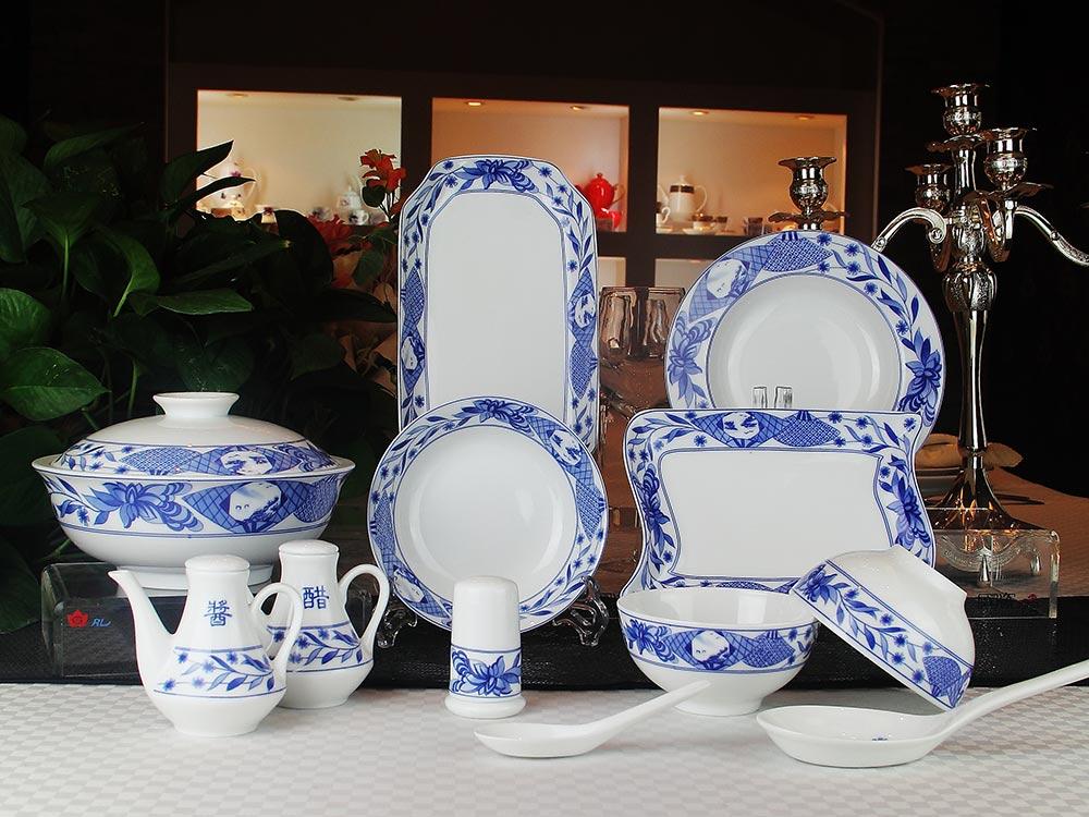 36头釉中彩中餐具--和煦