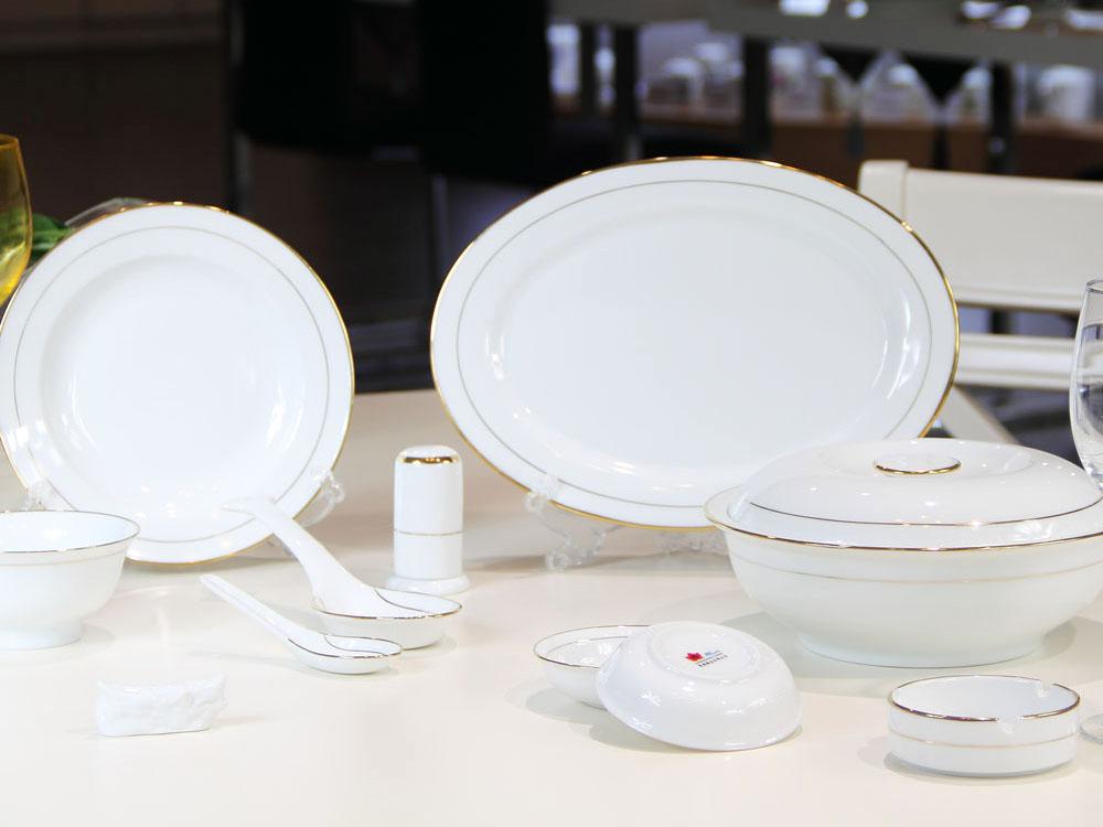 56头金镶玉中餐具