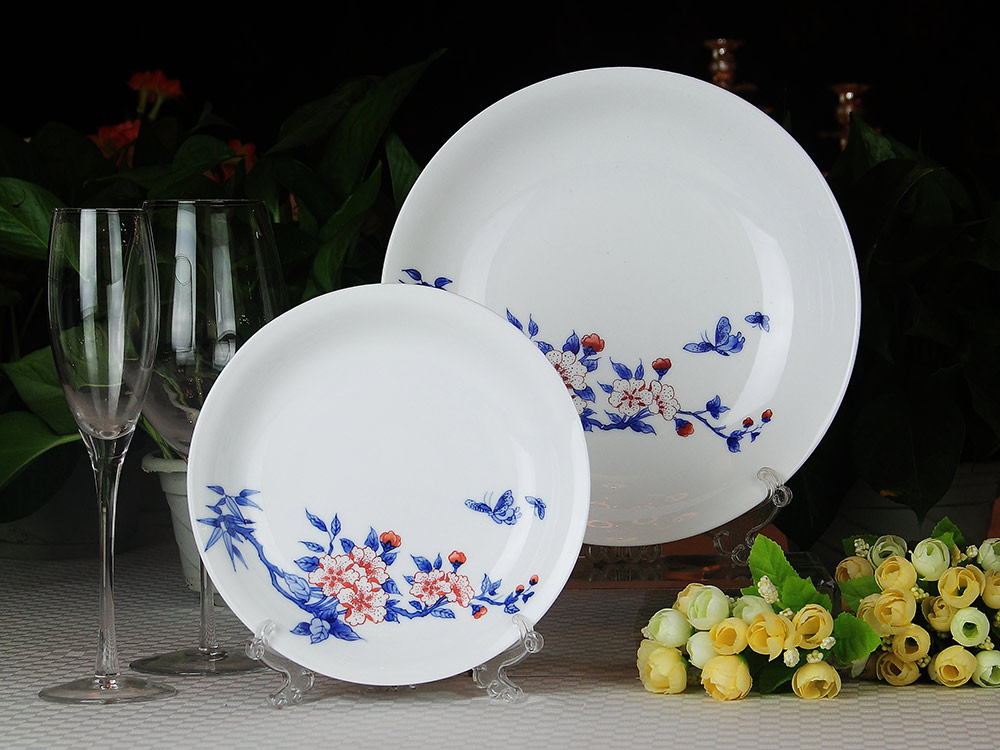 50头釉下手绘中餐具--满天红