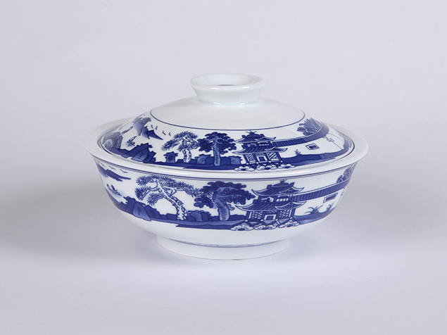 32头釉中国瓷青花梧桐中餐具