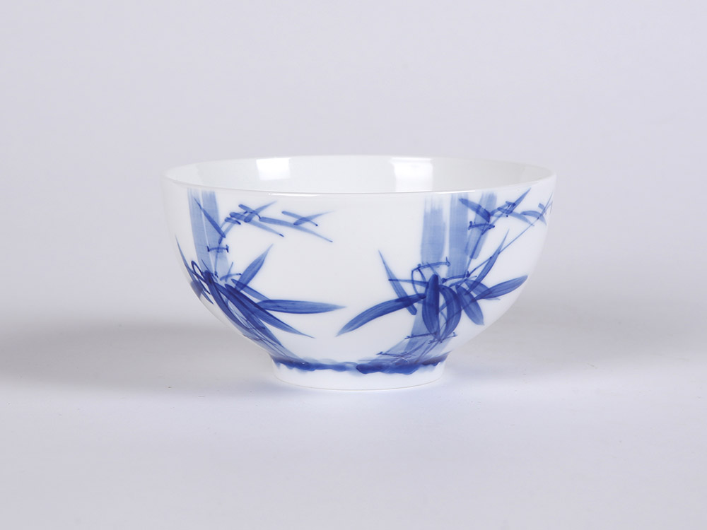 66头釉下手青花绘节节高中餐具