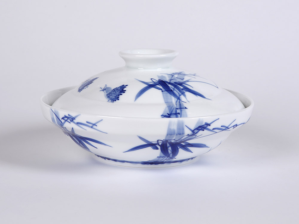 66头釉下手青花绘节节高中餐具